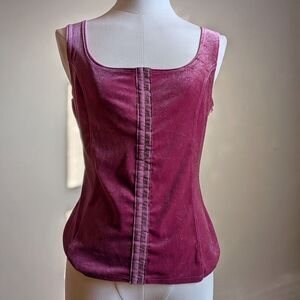 Laced Pink Velvet Corset Top Coquette Size Large